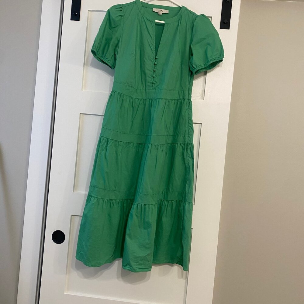 Loft Green Dress Size 4p